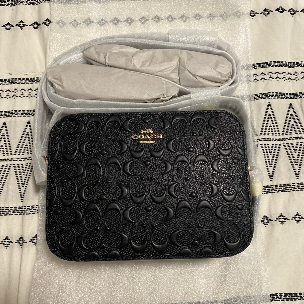 Coach mini camera bag in signature leather